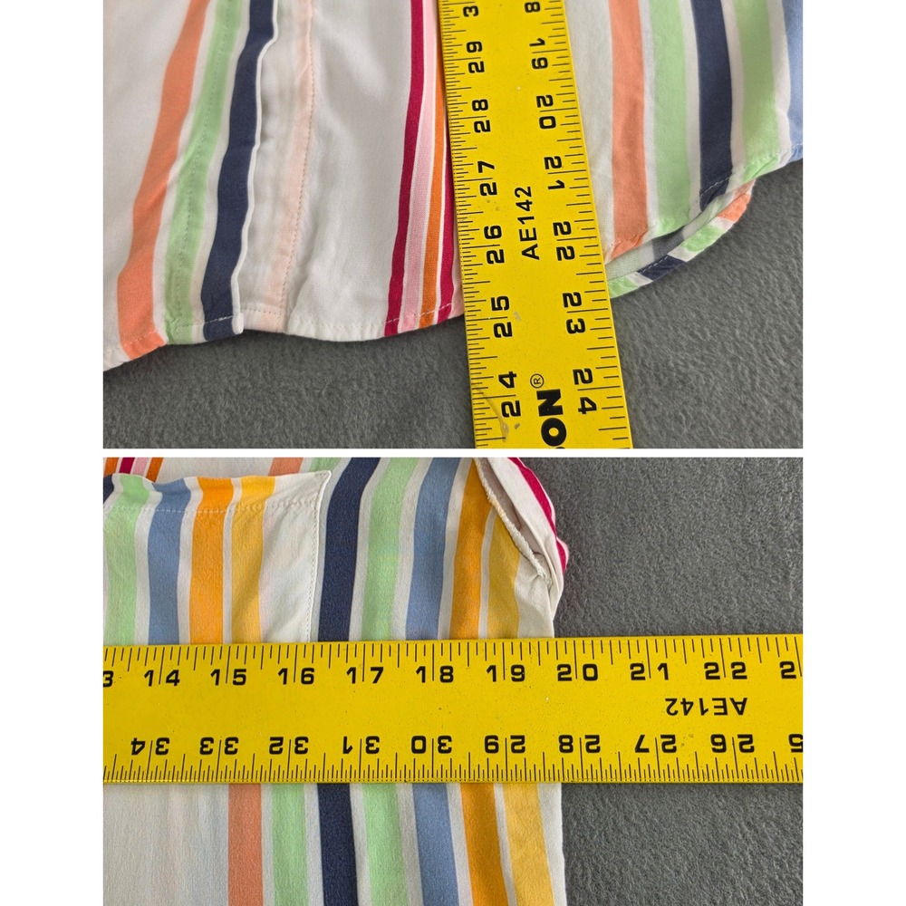 Colorful Vertical Striped Rainbow Button Front Blouse No‎ Boundaries Medium - Picture 7 of 8